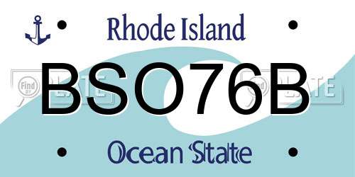 BSO76B Rhode Island License Plate