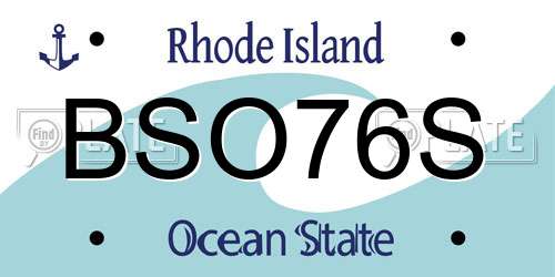 BSO76S Rhode Island License Plate