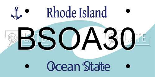 BSOA30 Rhode Island License Plate