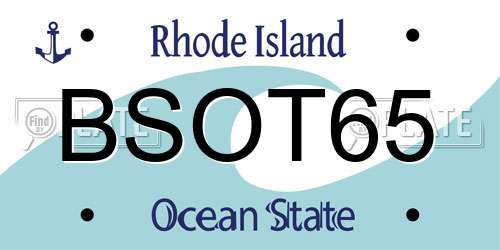 BSOT65 Rhode Island License Plate
