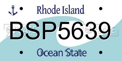 BSP5639 Rhode Island License Plate
