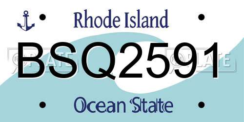 BSQ2591 Rhode Island License Plate
