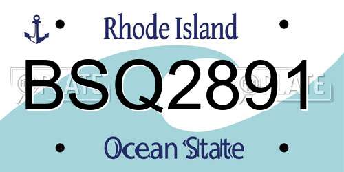 BSQ2891 Rhode Island License Plate