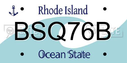 BSQ76B Rhode Island License Plate