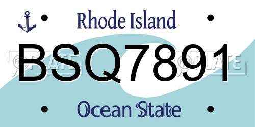 BSQ7891 Rhode Island License Plate