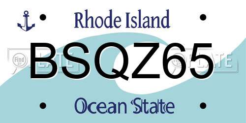 BSQZ65 Rhode Island License Plate