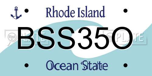 BSS35O Rhode Island License Plate