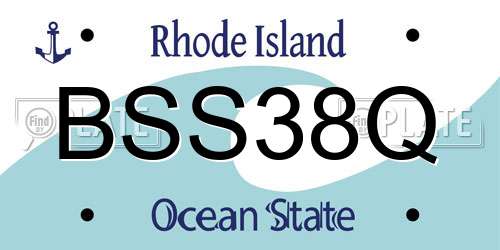BSS38Q Rhode Island License Plate