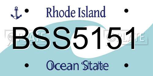 BSS5151 Rhode Island License Plate