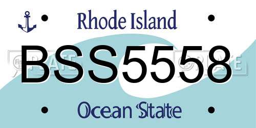 BSS5558 Rhode Island License Plate