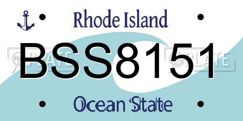 BSS8151 Rhode Island License Plate