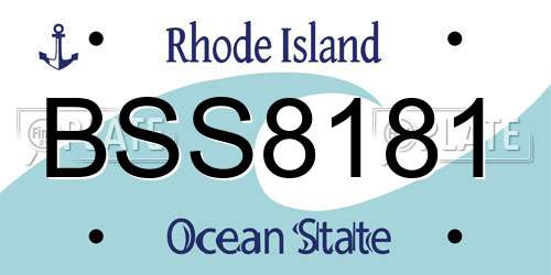 BSS8181 Rhode Island License Plate