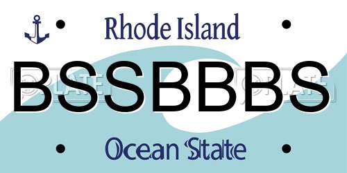 BSSBBBS Rhode Island License Plate