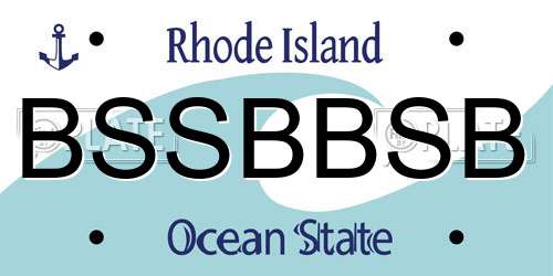 BSSBBSB Rhode Island License Plate