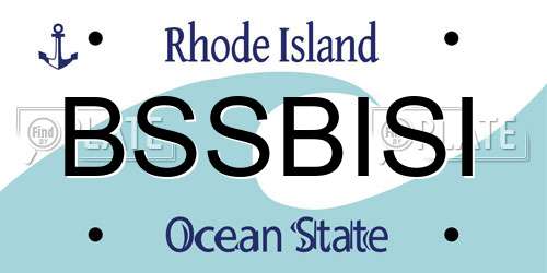 BSSBISI Rhode Island License Plate