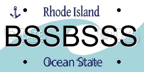 BSSBSSS Rhode Island License Plate