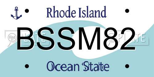 BSSM82 Rhode Island License Plate