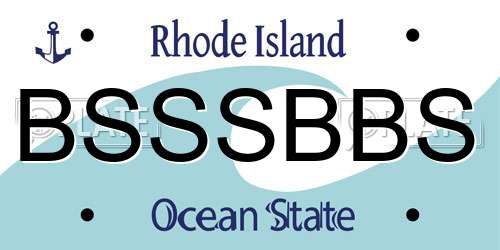 BSSSBBS Rhode Island License Plate