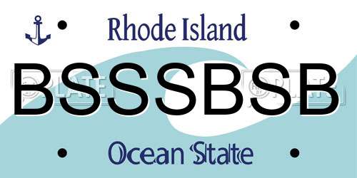 BSSSBSB Rhode Island License Plate