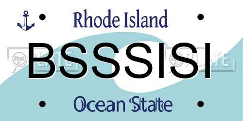 BSSSISI Rhode Island License Plate