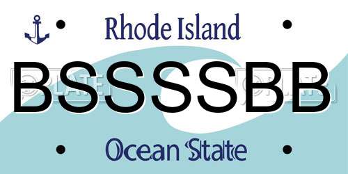 BSSSSBB Rhode Island License Plate