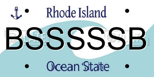 BSSSSSB Rhode Island License Plate