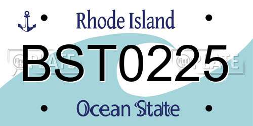 BST0225 Rhode Island License Plate