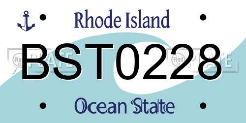 BST0228 Rhode Island License Plate