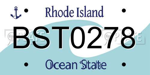 BST0278 Rhode Island License Plate