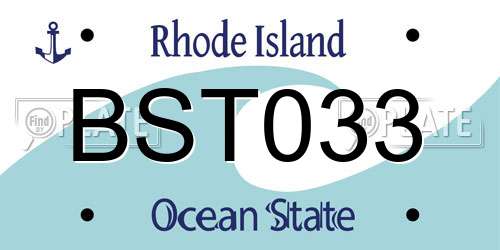 BST033 Rhode Island License Plate
