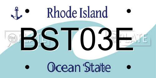 BST03E Rhode Island License Plate