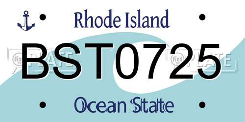 BST0725 Rhode Island License Plate