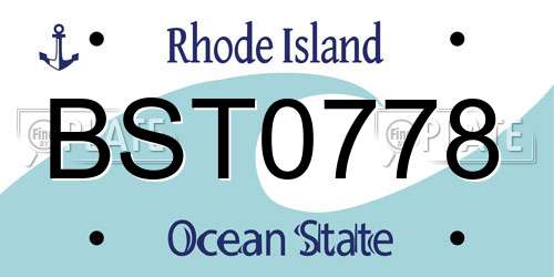 BST0778 Rhode Island License Plate