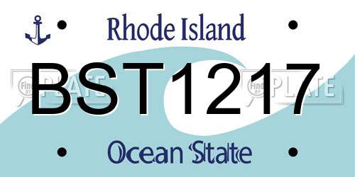 BST1217 Rhode Island License Plate