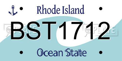 BST1712 Rhode Island License Plate