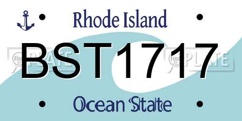 BST1717 Rhode Island License Plate