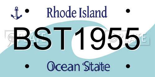 BST1955 Rhode Island License Plate