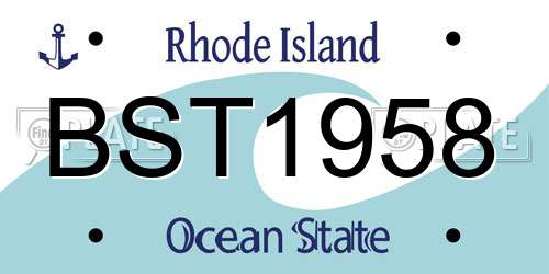 BST1958 Rhode Island License Plate