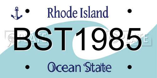 BST1985 Rhode Island License Plate