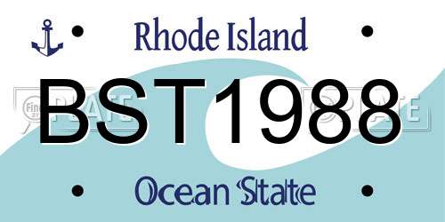 BST1988 Rhode Island License Plate