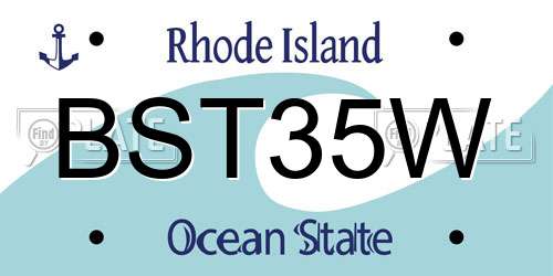 BST35W Rhode Island License Plate