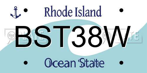 BST38W Rhode Island License Plate