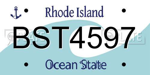 BST4597 Rhode Island License Plate