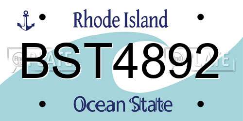 BST4892 Rhode Island License Plate