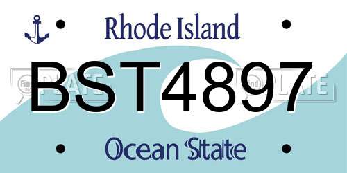 BST4897 Rhode Island License Plate