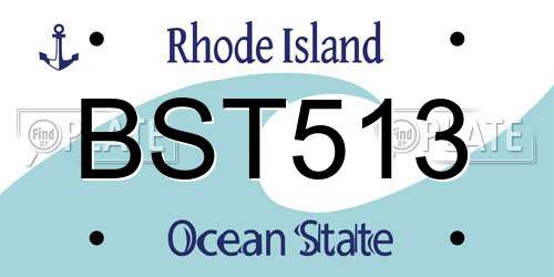 BST513 Rhode Island License Plate