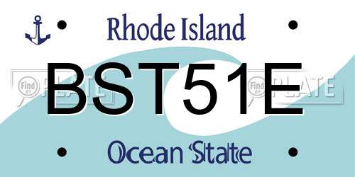 BST51E Rhode Island License Plate