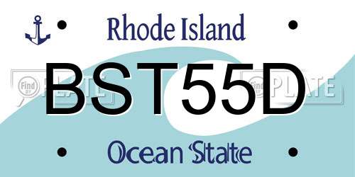 BST55D Rhode Island License Plate