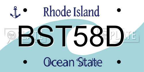 BST58D Rhode Island License Plate