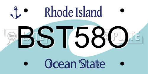 BST58O Rhode Island License Plate